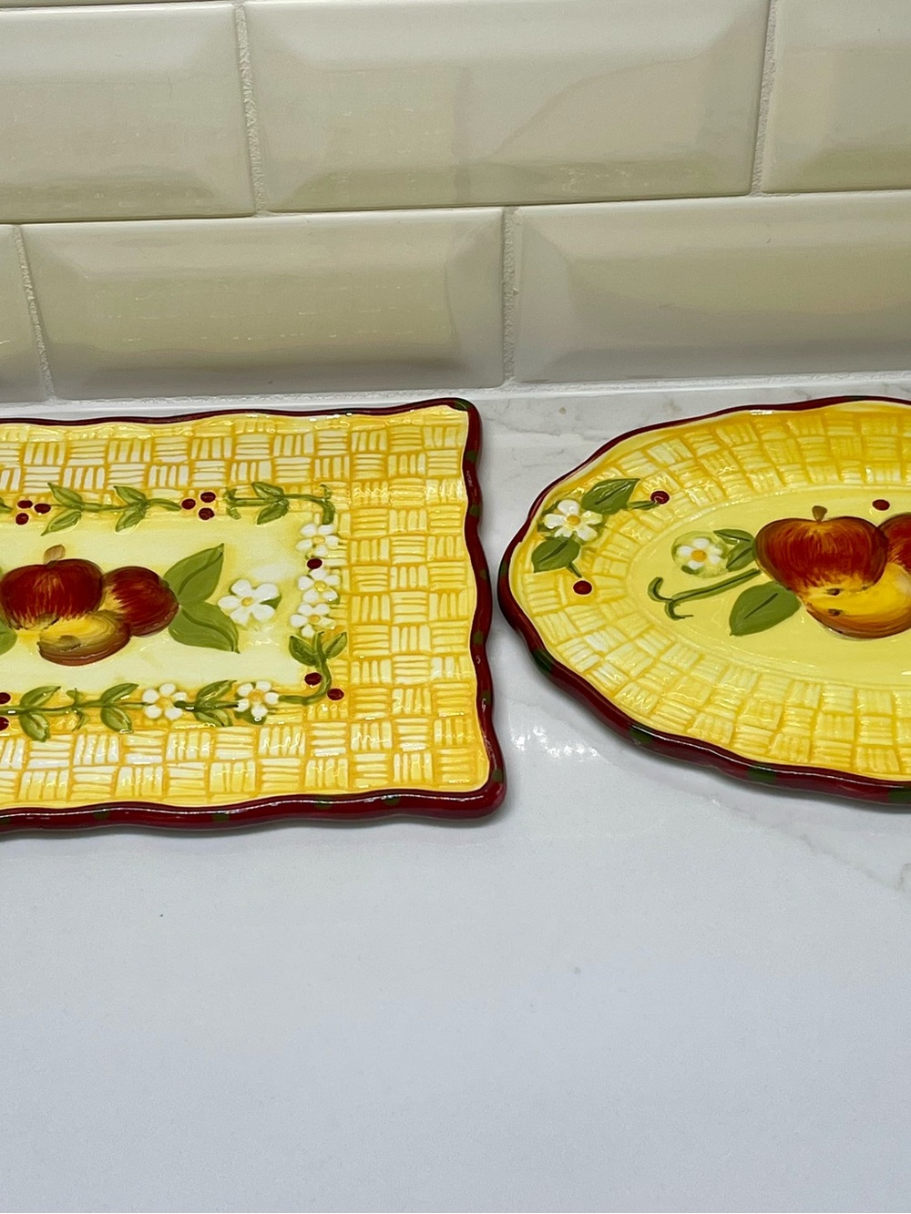 Temp-tations by Tara Fresh Crop Ceramic Platter Set, Rectangular & Oval (2pc)